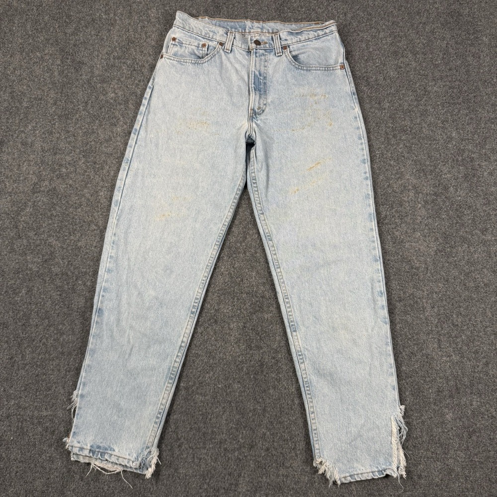 👖 Vintage Levis 550 Mens 31x30 Thrashed Distressed Light Wash Jeans Made USA
